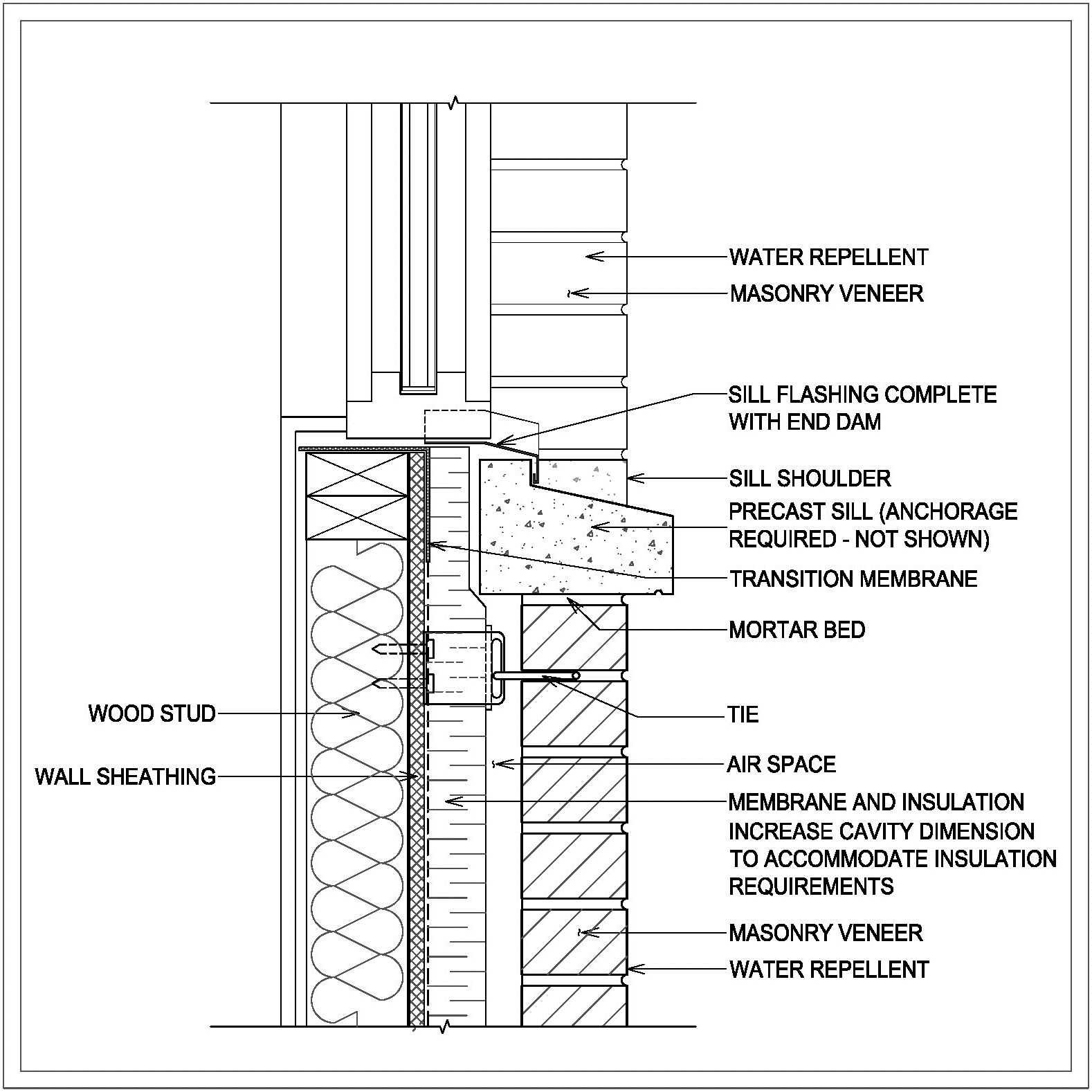 Precast Concrete Window Sill - Wood - Detail W3.1 Image