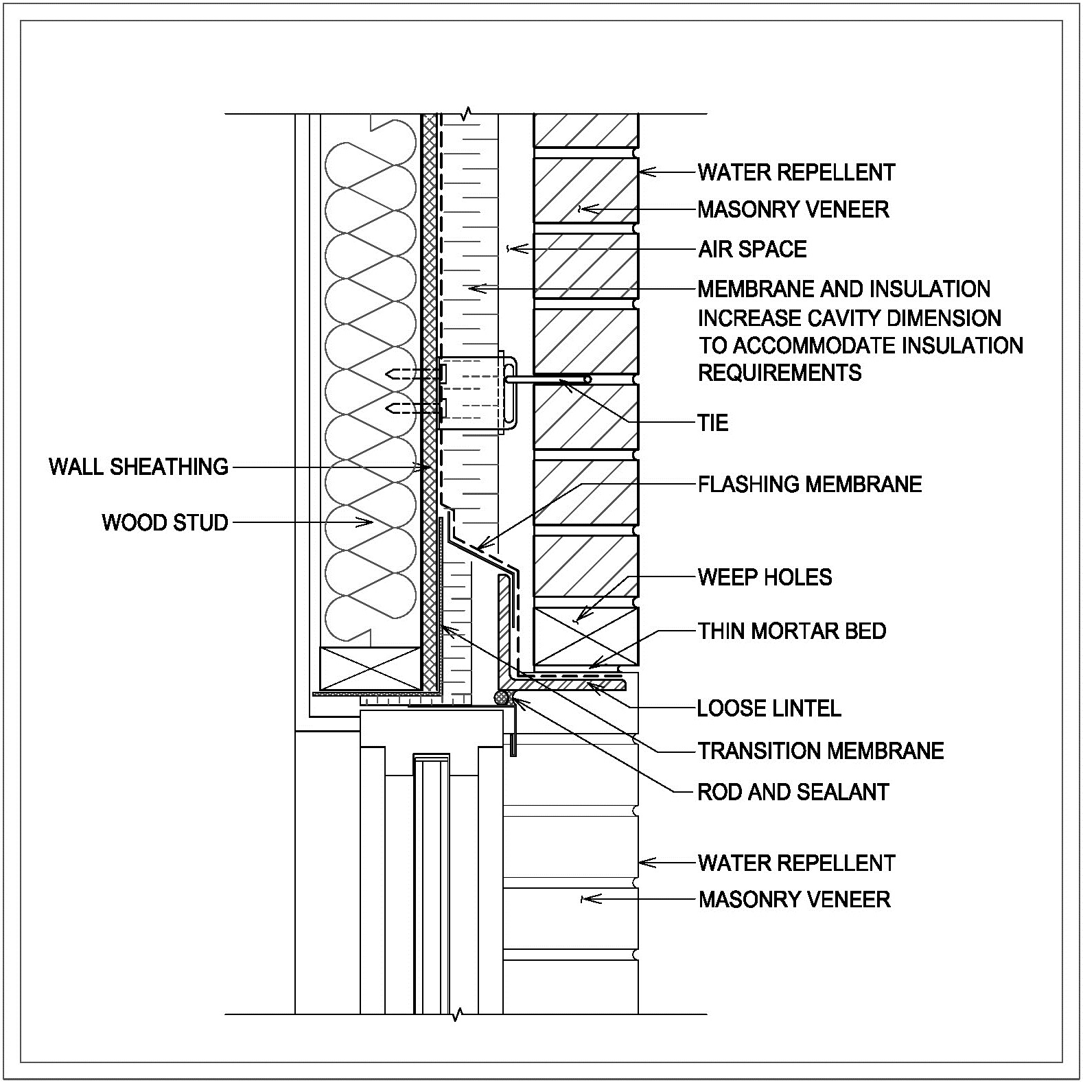 Lintel Support at Window Head - Wood - Detail W5 Image 